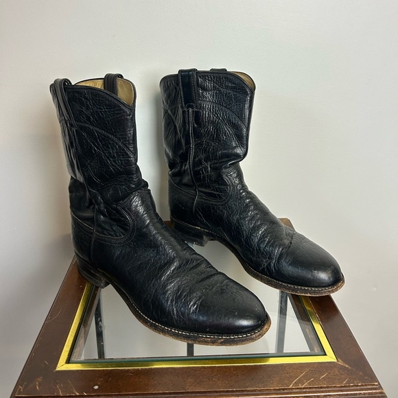 Justin 60261 Cowboy Boots Genuine Leather Mens Size 9D Western Outdoor Waterprof - Picture 1 of 16
